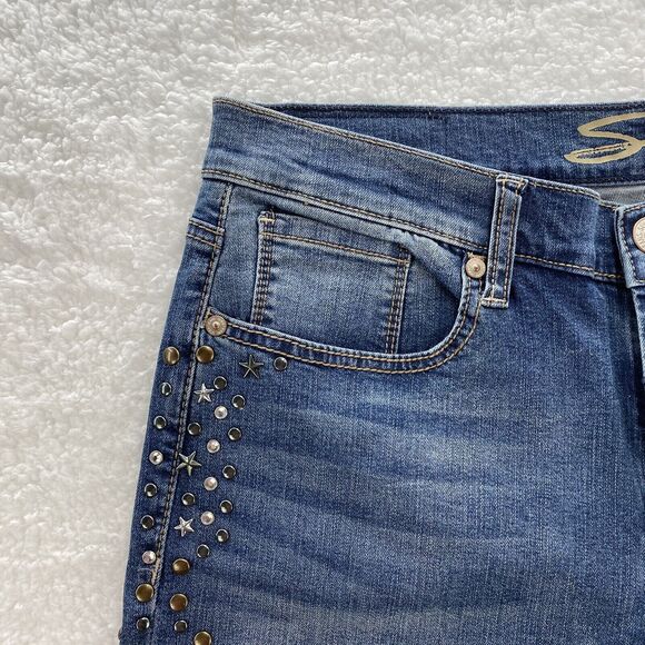 Seven 7 For All Mankind Girlfriend Jeans Women's 12 Blue Distressed Denim - Picture 5 of 16